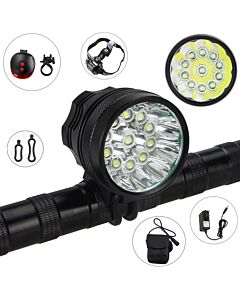 12000 Lumen 11 * T6 Fahrradlicht Fahrradfrontlicht Wiederaufladbarer Scheinwerfer mit 6 * 18650 Akku