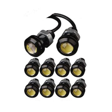 10 STÜCKE COB DRL Tagfahrlicht Nebelscheinwerfer, 9W 12V 18MM Rückfahr-Parksignallampe