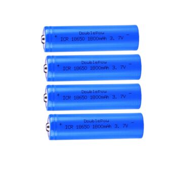 Doublepow 18650 3.7v 1800mAh Li-Ion Akku mit Batteriefach (4 Stück)