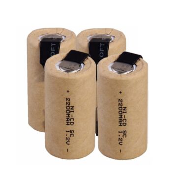 4 STÜCKE SC 1,2 V 2200 mAh Sub C Ni-Cd Wiederaufladbare Batterie mit Lötfahne für Bohrmaschine