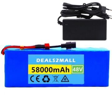 13S3P 18650 48V 58Ah 300W/500W/1000W Li-Ion Akku Pack, für Elektrofahrrad Roller mit BMS (1 Stück)