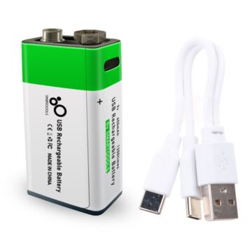 9V 650mAh Akku Micro USB 9 Volt Li-Ion Akku (1 Stück)