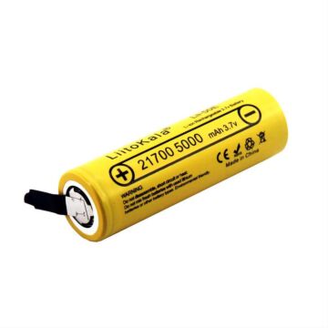 LiitoKala Lii-50E 21700 3.7V 5000mAh Akku für Hochleistungsgeräte + DIY Nicke (1 Stück)
