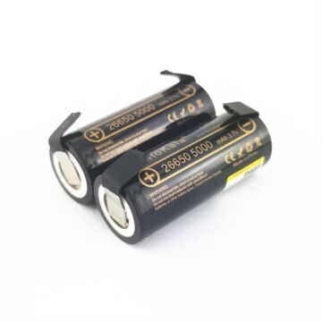 LiitoKala Lii-50A 26650 5000mAh Akku für Taschenlampe 20A + DIY Nickelbleche (2 Stück)