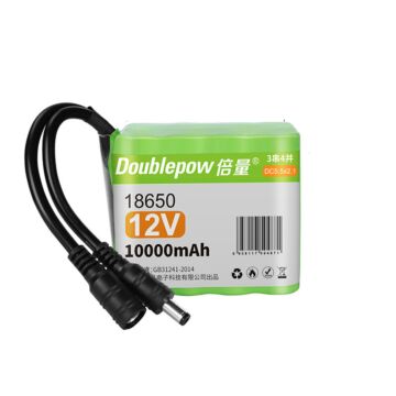 Doublepow 12V 18650 10000mAh 3S4P Li-Ion Akku mit DC-Stecker für LED-Licht elektronische Geräte