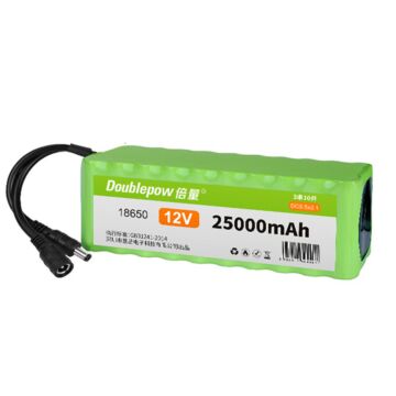 Doublepow 12V 25000mAh 3S10P Li-Ion Akku mit DC-Stecker für LED-Licht elektronische Geräte