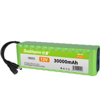 Doublepow 12V 18650 30000mAh 3S12P Li-Ion Akku mit DC-Stecker für LED-Licht elektronische Geräte