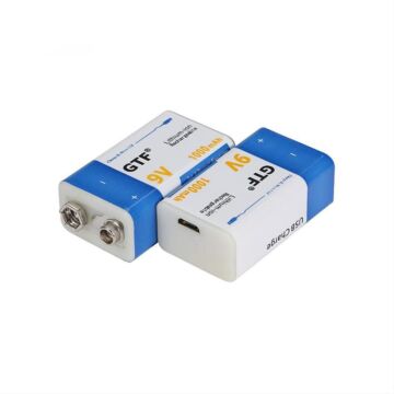 9V 1000mAh Lithium Ionen Akku Micro-USB-Batterien für Multimeter Mikrofon Spielzeug (2 Stück)