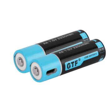 GTF AA 1,5 V 2550 mWh 1500 mAh Li-Ion Akku USB Akku