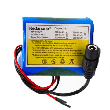 Kedanone 12V 3000mAh 18650 Li-Ion Akku für CCTV Kamera