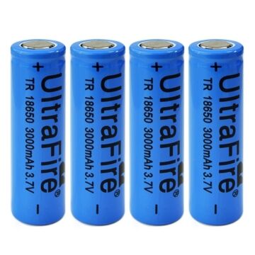 3.7 V 18650 3000 mAh Li-Ion Akku (4 Stück)