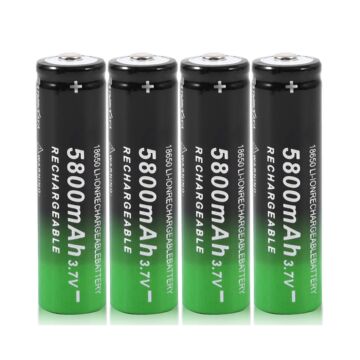3.7 V 5800 mAh 18650 Akku Li-Ion Akku für LED-Taschenlampe (4 Stück)
