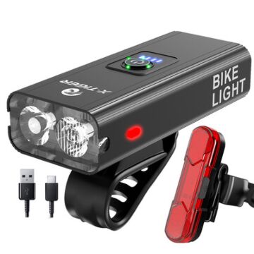 MTB Rennrad Frontlampe, 1200mAh 700 Lumen Fahrradscheinwerfer Fahrradlicht, USB wiederaufladbares Fahrradrücklicht