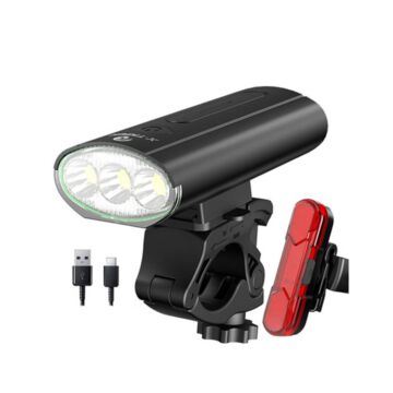 Wasserdichtes Fahrradlicht, 5200mAh Aluminium MTB Fahrradvorderlicht, USB wiederaufladbares Fahrrad Rücklicht