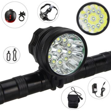 12000 Lumen 11 * T6 Fahrradlicht Fahrradfrontlicht Wiederaufladbarer Scheinwerfer mit 6 * 18650 Akku
