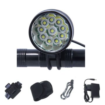 10000 Lumen Fahrradlicht, 10 x Cree XM-L T6 LED 3 Modi LED Fahrradvorderlicht mit 6 * 18650 Akkupack