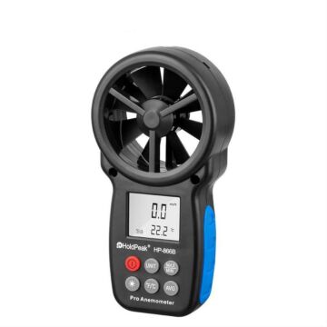 HoldPeak HP-866B Digitaler Anemometer LCD Windgeschwindigkeitsmesser Temperatur Wind Chill mit Hintergrundbeleuchtung