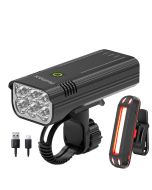 6 LED Fahrradvorderlicht, 1500 Lumen 10000mAh Aluminium Mountainbike Taschenlampe, USB wiederaufladbares Fahrrad Rücklicht