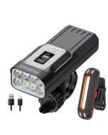 8 * XPE Fahrrad-Vorderlicht, 2000 Lumen 10000 mAh wasserdichte Aluminium-Mountainbike-Taschenlampe, wiederaufladbares USB-Rücklicht