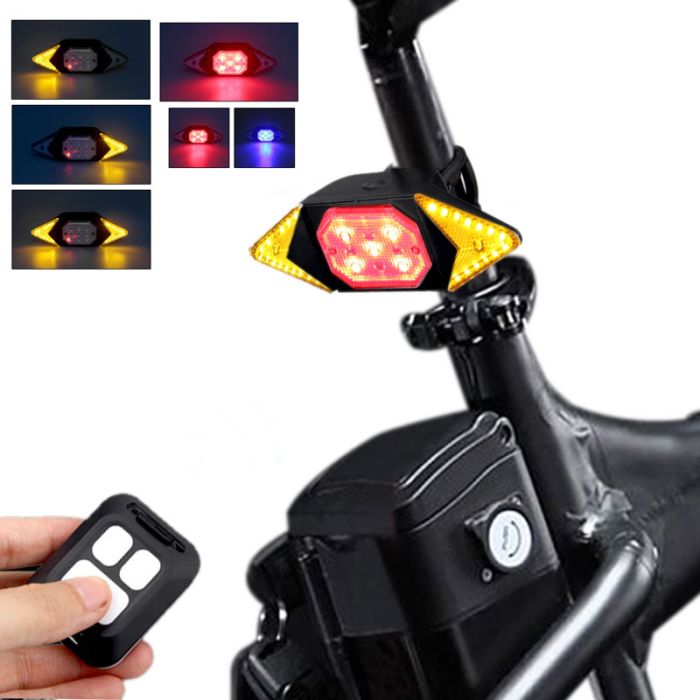 Fahrrad Blinker Rücklicht Fernbedienung Lichter Led Wiederaufladbare USB  Fahrradlampe Bike Wireless Back Led Rücklicht
